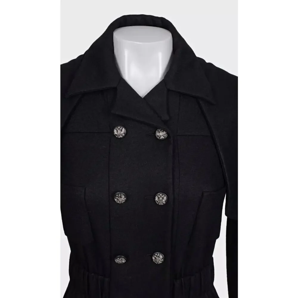 NWOT Chanel Black Double-Breasted Belted Dress - FR 36